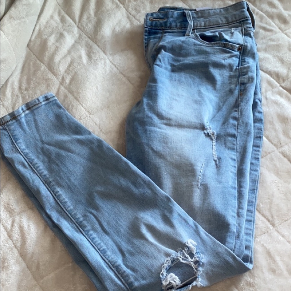 Light wash ripped jeans